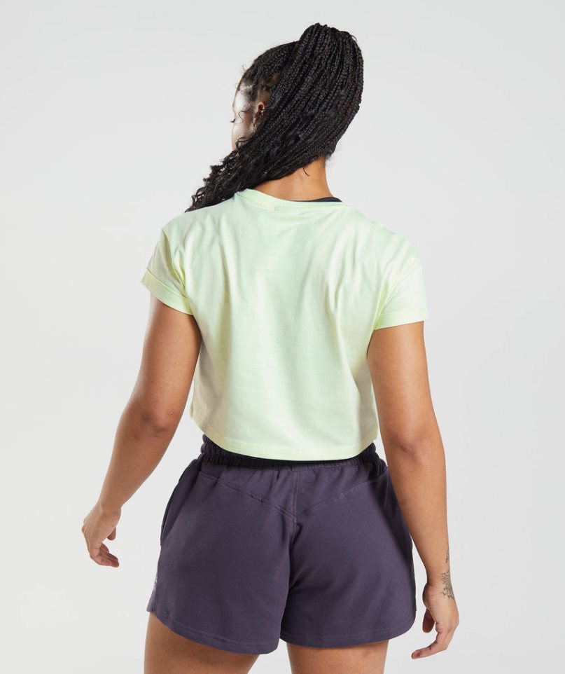 Women's Gymshark Legacy Cropped Tops Mint | CA 307N86